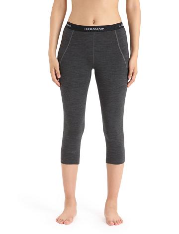 Icebreaker BodyfitZone™ Merino 260 Zone 3/4 Thermal Leggings Naisten Base Layers Mustat | FI 1868LISH